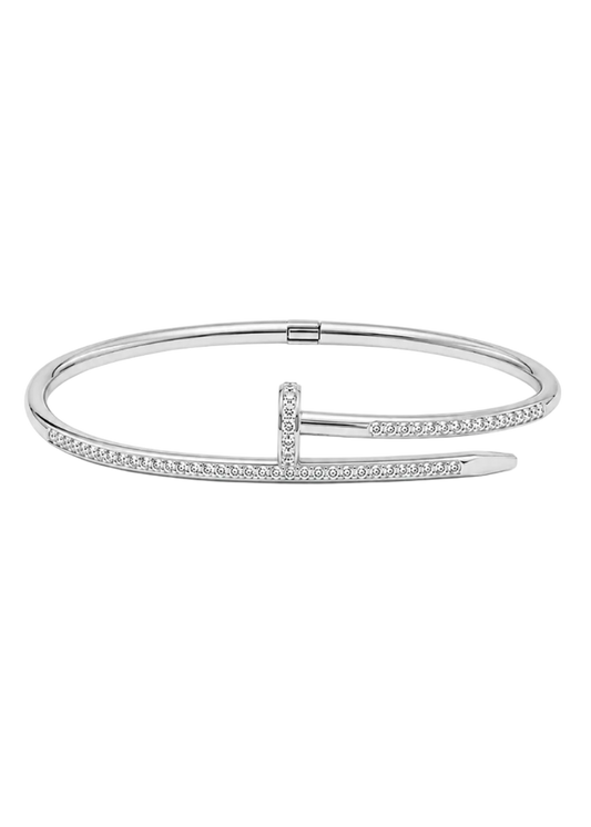 Rita Gemmed Bangle Silver