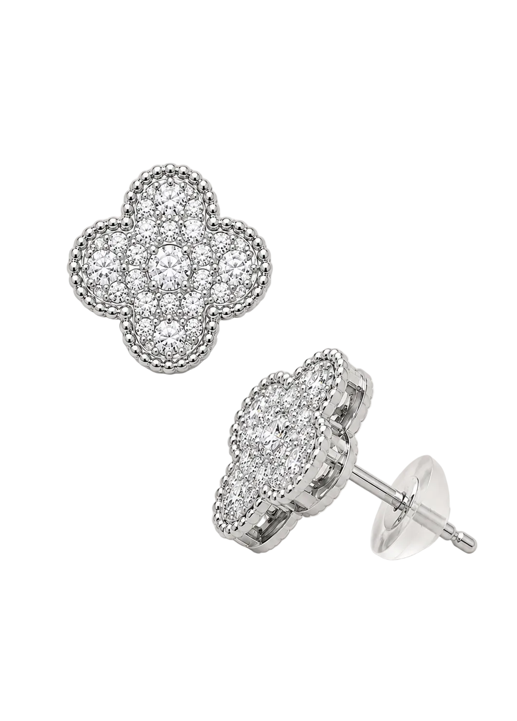 Valencia Silver Pave Earrings