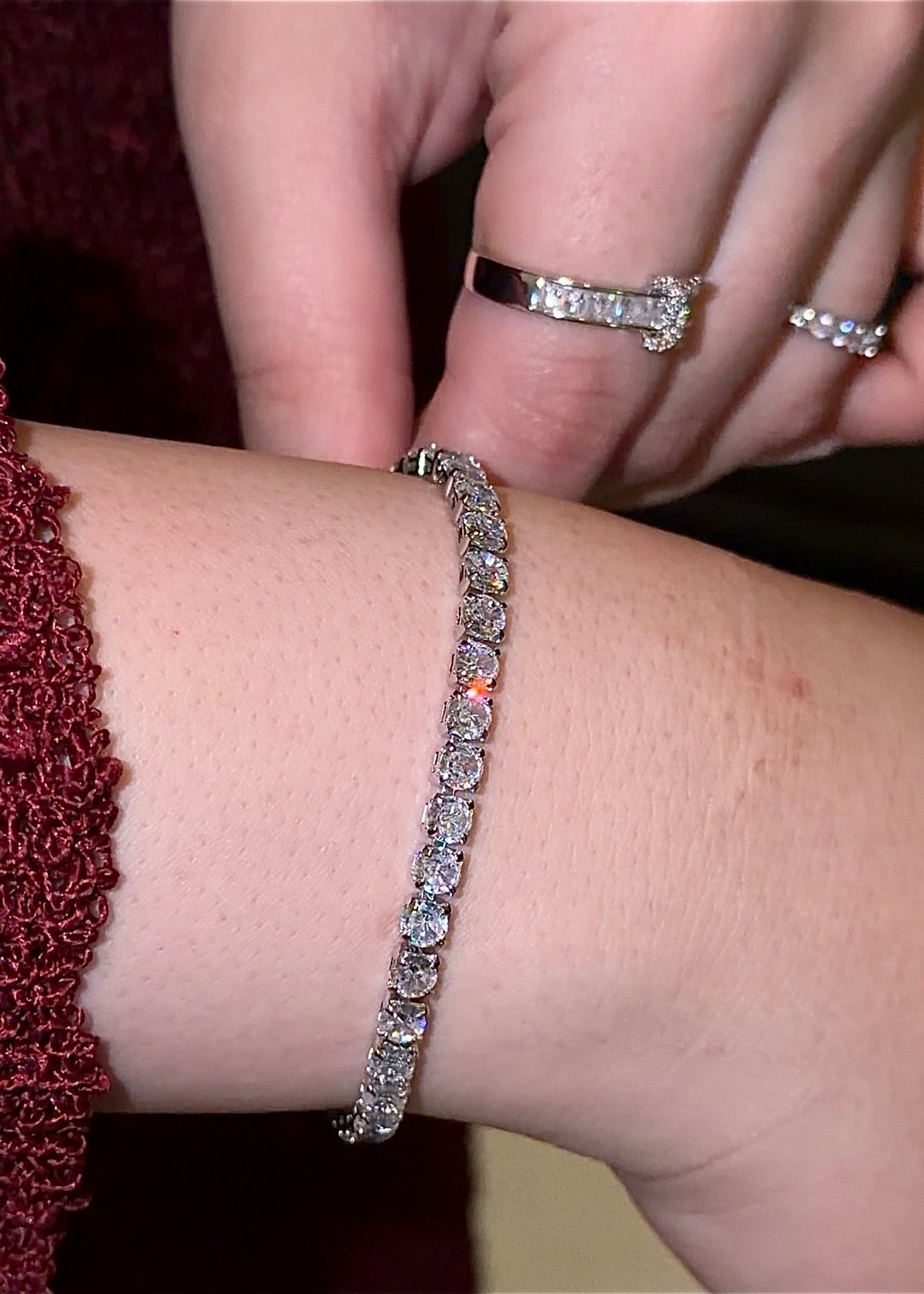 Celine Tennis Bracelet Silver